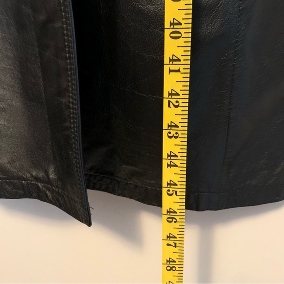 John Weitz Vintage Leather Trench Coat size Medium - Picture 8 of 10
